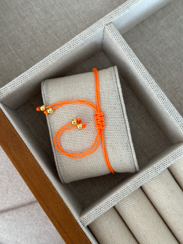 دستبند آنجل با بند بافت نارنجی